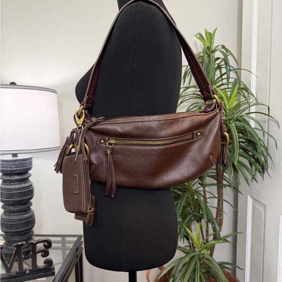 Vintage Nine West Vegan Leather Chocolate Y2K Structured Shoulder Purse - Picture 3 of 11